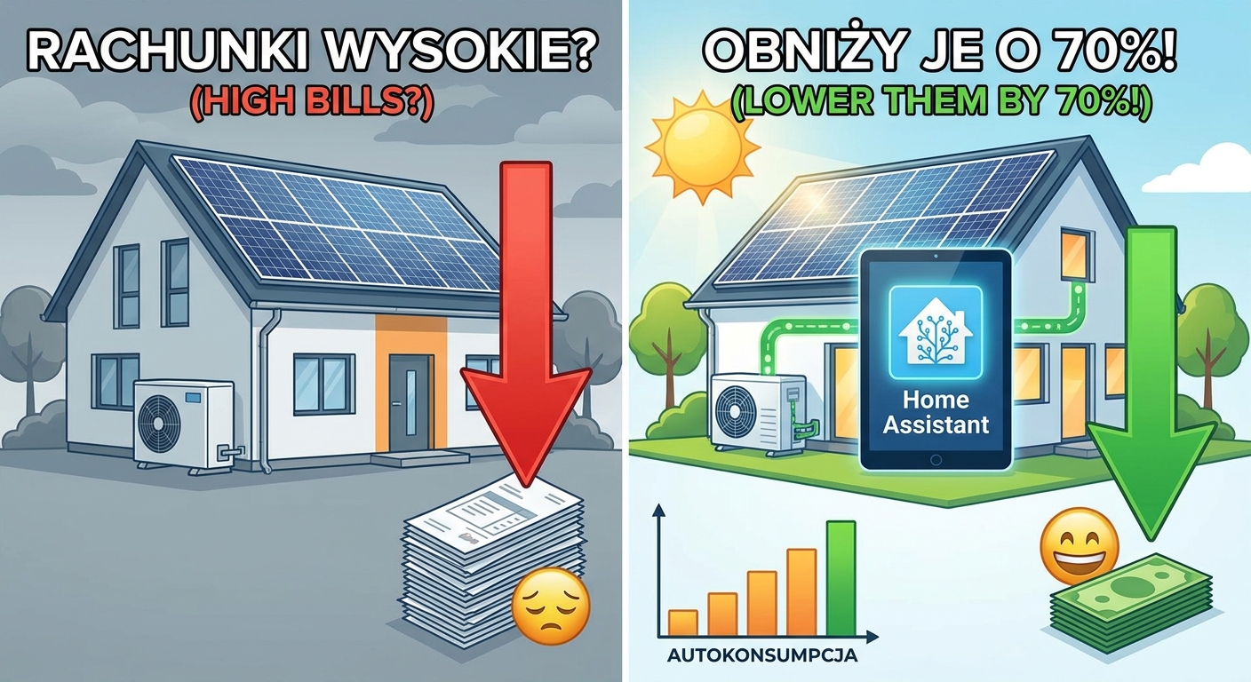 Fotowoltaika i Pompa Ciepła, a rachunki wysokie? Zobacz jak Home Assistant obniży je o 70%