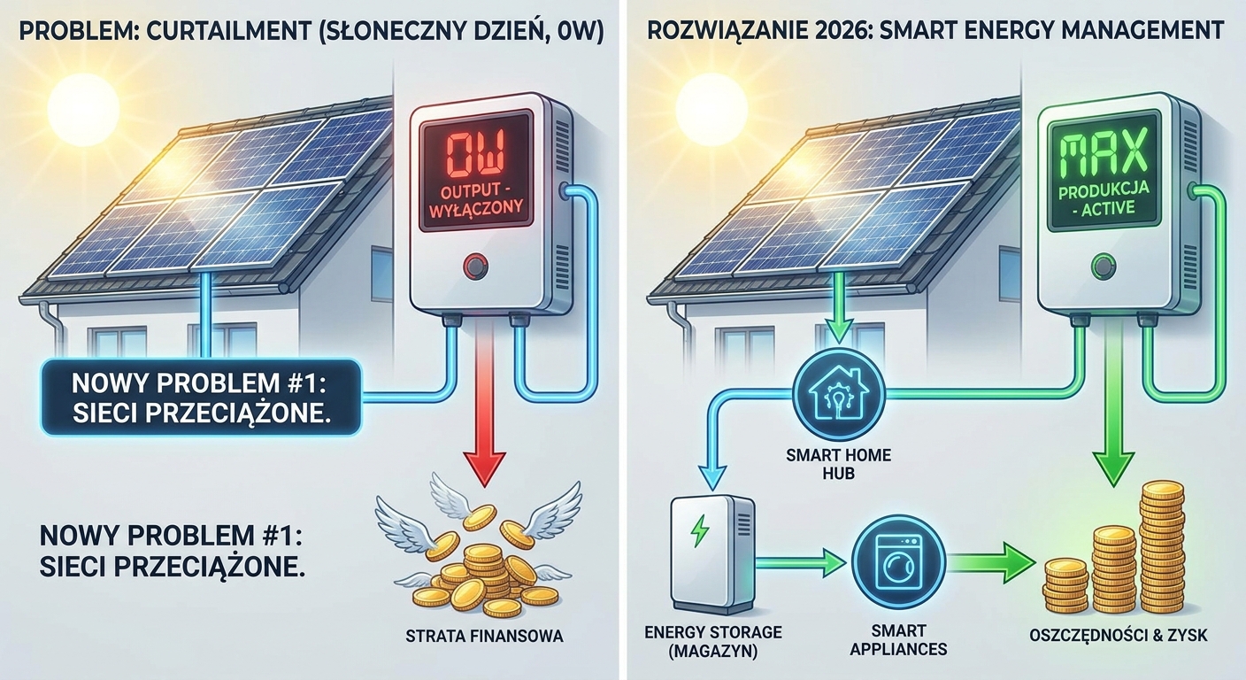 Falownik PV wyłącza się w słońcu? To curtailment i tracisz pieniądze [Rozwiązanie 2026]