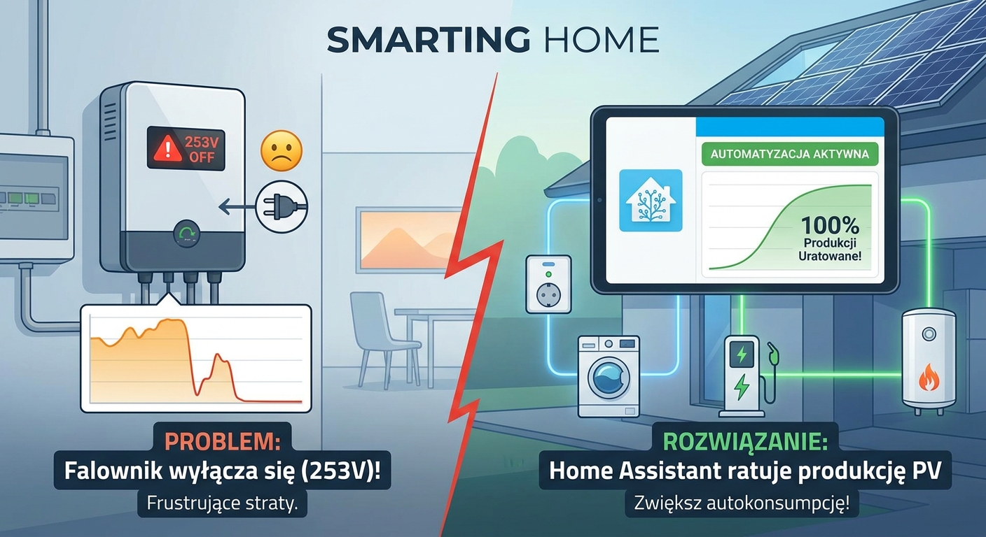Falownik wyłącza się przy 253V? Jak Home Assistant ratuje produkcję PV