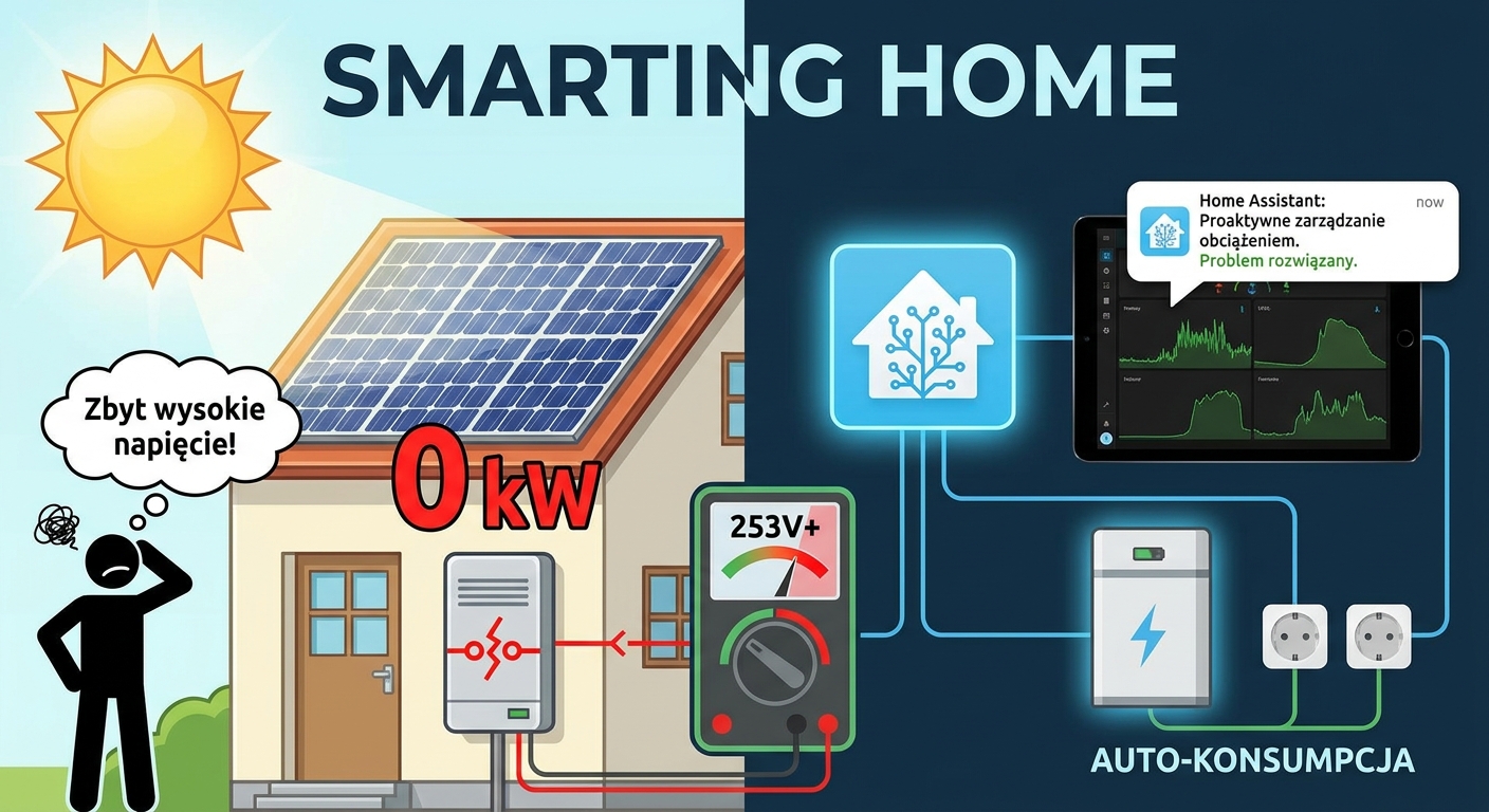 Falownik wyłącza się w słoneczny dzień? Problem zbyt wysokiego napięcia w sieci i jak Home Assistant go rozwiąże